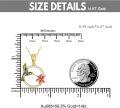 wholesale 14K Gold Enamel Flower and Hummingbird Pendant Necklace with Cubic Zirconia Accents-0-4