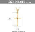 wholesale 14K White Gold Polished Cross Pendant Chain Necklace for Women Girls 20 + Extender-0-6
