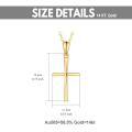 wholesale 14K White Gold Polished Cross Pendant Chain Necklace for Women Girls 20 + Extender-0-6