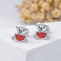 wholesale 925 Sterling Silver Hypoallergenic Dog Watermelon Stud Earrings Gift for Women-0-2