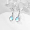 wholesale 925 Sterling Silver Blue Opalite Floral Vine Drop Leverback Earrings-0-3