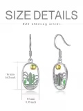 TOUPOP Sterling Silver Green Cactus Dangle Drop Earrings For Women-0-4