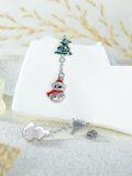wholesale 925 Sterling Silver Christmas Tree Snowman Drop Earrings Holiday Gift for Her-0-4