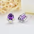 TOUPOP Sterling Silver Crystal Daisy Leverback Dangle Drop Earrings-0-4
