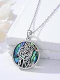 wholesale 925 Sterling Silver Tree of Life Abalone Shell Pendant Necklace for Women Romantic s-0-1