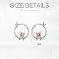 TOUPOP Sterling Silver Duck Huggies Hoop Earrings Cute Duck Jewelry Gifts-0-4