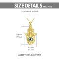 TOUPOP 14k Gold Hamsa Evil Eye Necklace, Star of David Pendant-0-2