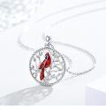 wholesale 925 Sterling Silver Cardinal Bird Necklace Pendant Tree-0-1