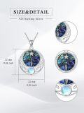 wholesale 925 Sterling Silver Abalone Shell Triple Moon Goddess Pendant Necklace for Women-0-4