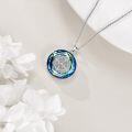 wholesale 925 Sterling Silver Blue Crystal Compass Pendant Necklace Evil Eye Protection s for Women and Men-0-4