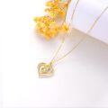 wholesale 14K Gold Moissanite Dainty Open Heart Pendant Necklace, Infinity Love Jewelry Gift for Her-0-3