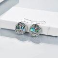 wholesale 925 Sterling Silver Abalone Shell Celtic Tree Of Life Drop Earrings-0-2