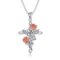 wholesale 925 Sterling Silver Celtic Knot Thistle Flower Pendant Necklace for Women-0-0