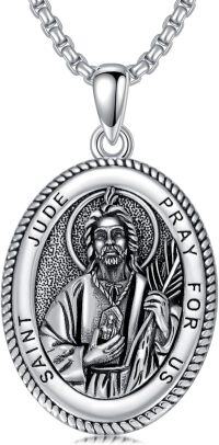 wholesale 925 Sterling Silver Saint Jude Pendant Necklace for Men & Women - Religious -06-Saint Jude Necklace