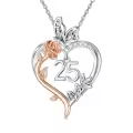 TOUPOP 925 Sterling Silver Rose Heart Butterfly Pendant Jewelry Gifts-0-0