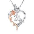 TOUPOP 925 Sterling Silver Rose Heart Butterfly Pendant Jewelry Gifts-0-0
