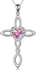 wholesale Sterling Silver Celtic Knot Cross Pendant Necklace Irish Infinity Love Heart Jewelry Gift-0-36