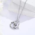 wholesale 925 Sterling Silver Forever Love Dog Paw Print Heart Pendant Necklace for Women-0-1