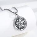 wholesale 925 Sterling Silver Tetragrammaton Pentagram Pendant Amulet Necklace with Rope Edge and Symbols -0-1
