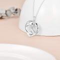 wholesale 925 Sterling Silver Birthstone Crystal Horse Heart Necklace Women s Jewelry Gift-0-13