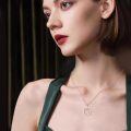 wholesale 925 Sterling Silver Rose Gold Plated Peacock Pendant Necklace With Marquise Cut Zircon-0-1