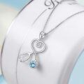 wholesale Sterling Silver Simulated Aquamarine Stethoscope Necklace for Medical Workers-0-2