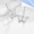 wholesale 925 Sterling Silver Butterfly CZ Huggie Hoop Earrings for Women Girls 14mm Diameter-0-4