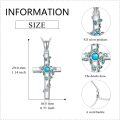 wholesale 925 Sterling Silver Cross with Turquoise and Leaf Design Necklace for Women-0-2