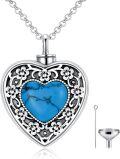 wholesale Sterling Silver Flower Urn Necklace for Ashes Memorial Keepsake Heart Jewelry-0-32
