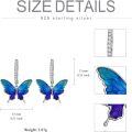 wholesale 925 Sterling Silver Blue Enamel Butterfly Drop Huggies Earings for Women - 6 Designs-0-4