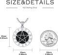 wholesale 925 Sterling Silver Black Druzy Pentagram Pendant Necklaces for Men & Women-0-5