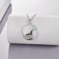 wholesale 925 Sterling Silver Opal Howling Wolf Pendant Necklace for Women - Nature Inspired s-0-2