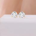 wholesale 14K Yellow Gold Moissanite Stud Earrings 0 3 4ct D VVS1 Round Lab Diamond-0-2