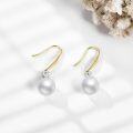 wholesale 14K Gold Pearl Heart-Shaped Drop Earrings - Elegant Holiday Jewelry for Women and Girls-0-1