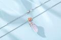 wholesale 925 Sterling Silver Pink Rose Quartz Healing Crystal Pendant Necklaces - Mothers Day Gifts for Mom Daughter Wife Sister Friends-0-1