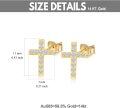 wholesale 14k Gold Cross Stud Earrings with Moissanite for Women and Teens Religious Jewelry-0-2