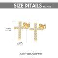 wholesale 14k Yellow Gold Cross Lab Created Moissanite Stud Earrings-0-2