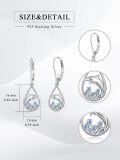 wholesale 925 Sterling Silver Dolphin Teardrop Blue Crystal Drop Earrings Ocean Life Jewelry for Women-0-5