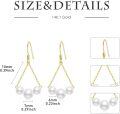 wholesale 14K Gold 3-Pearl Drop Earrings for Women - Elegant  Set-0-2