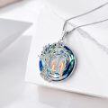 wholesale TOUPOP Daughter Gifts From Dad Sterling Silver Father Daughter Pendant Necklace With Blue Circle Crystla For Women Daughter Jewelry Birthday Anniversary Christmas Gifts -0-3
