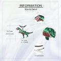 wholesale 925 Sterling Silver Green & Brown T-Rex Dinosaur Pendant Necklace for Kids Boys Girls Gifts-0-2