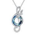 TOUPOP Sterling Silver Blue Crystal Music Note Treble Clef Dragonfly Necklace Gift-0-0