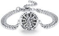 wholesale 925 Sterling Silver St Michael's Prayer Charm Bracelet with 9+3 Link Chain-St. Michael