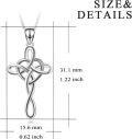 wholesale 14K Gold Celtic Knot Cross Infinity Heart Love Pendant Necklace for Women Girls  (Silver)-0-3