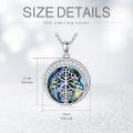 wholesale 925 Sterling Silver Round Abalone Shell Tree Of Gondor Pendant Necklace For Men-0-3