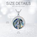wholesale 925 Sterling Silver Round Abalone Shell Tree Of Gondor Pendant Necklace For Men-0-3