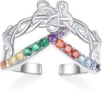 wholesale 925 Sterling Silver Celtic Knot Rings Women Irish Adjustable Open Spiritual Jewelry Irish Gifts-Multi