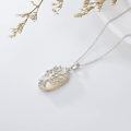 TOUPOP 925 Sterling Silver Mother Of Pearl Tree Of Life Pendant Necklace-0-3