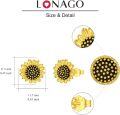 wholesale 925 Sterling Silver Gold Plated Black Crystal Sunflower Stud Earrings - You Are My Sunshine Gift for Women & Mom-0-4
