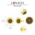 wholesale 925 Sterling Silver Gold Plated Black Crystal Sunflower Stud Earrings - You Are My Sunshine Gift for Women & Mom-0-4